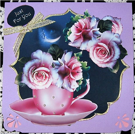 Moondust Roses - Teacup & Saucer by Wendy De Winter