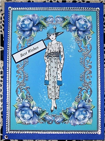 The Vintage Lady and Blue Roses by Wendy De Winter