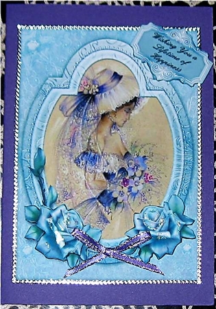 Vintage Bride - A5 card front with decoupage by Wendy De Winter