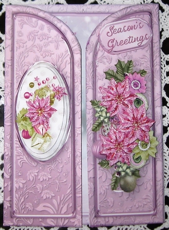 Pink Christmas - 5in x7in Gatefold Card Mini Kit by Wendy De Winter