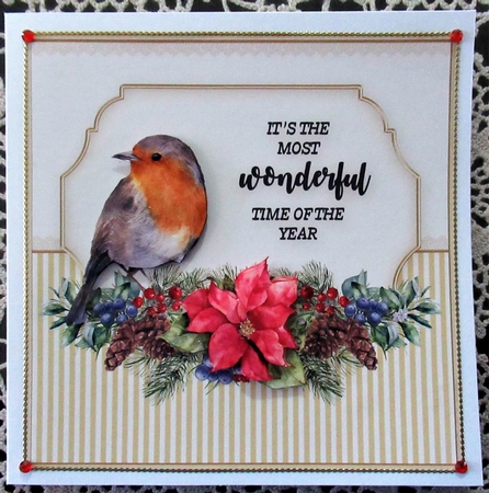 Robin & Lace QuicknEasy Card Front by Wendy De Winter