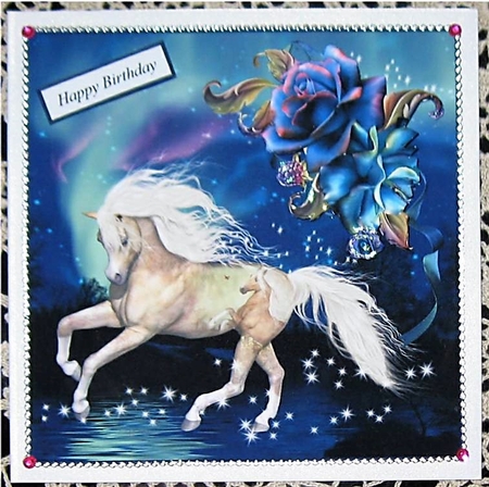 Wild Horses & Roses Topper with Decoupage by Wendy De Winter