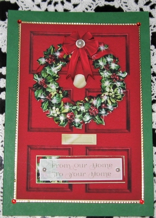 Red Door and Wreath by Wendy De Winter