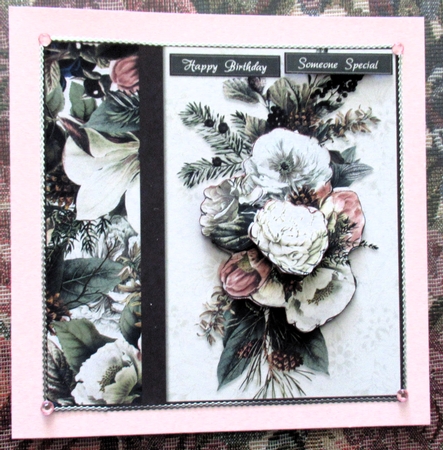 Winter Floral Side Panel Card Topper- Design 4 by Wendy De Winter