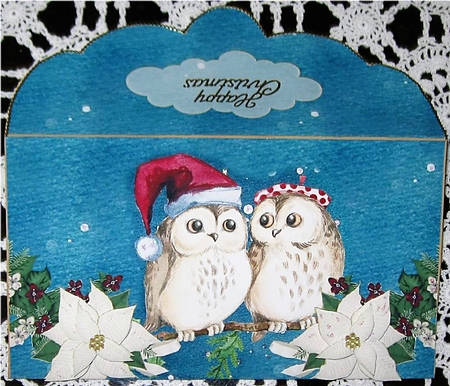Christmas Owl Couple Money Wallet by Wendy De Winter