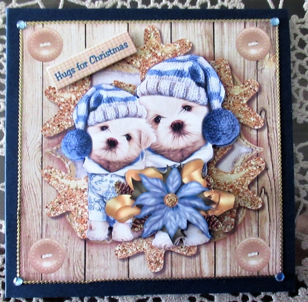 Cute Christmas Puppys by Wendy De Winter