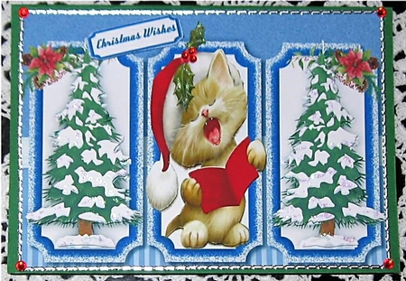 Singing Kitty  tag Card  by Wendy De Winter
