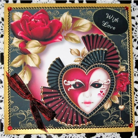 Masked Valentine - Pink Roses 8x8 by Wendy De Winter