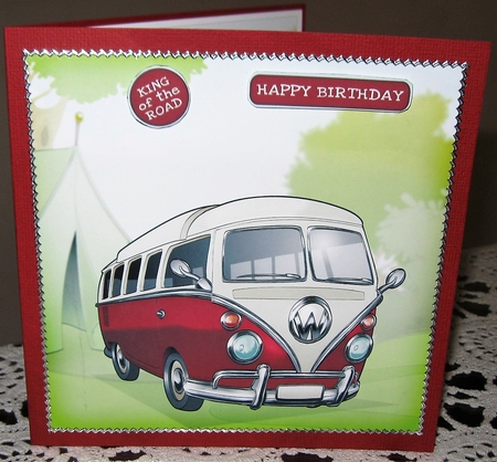 Camper Van Red 8x8 Quick Card by Wendy De Winter