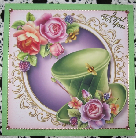 Fabulous Hat & English Roses 8x8 by Wendy De Winter