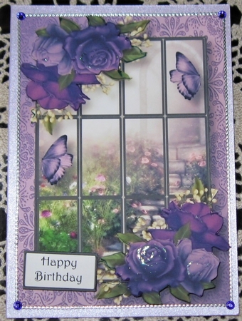 Scenic Window - Purple Roses by Wendy De Winter