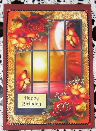Scenic Window - Sunset Roses A5 by Wendy De Winter