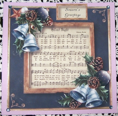 Vintage Christmas Sheet Music - Silent Night 8x8 by Wendy De Winter