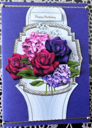 Card Topper Roses &  Hydrangeas by Wendy De Winter