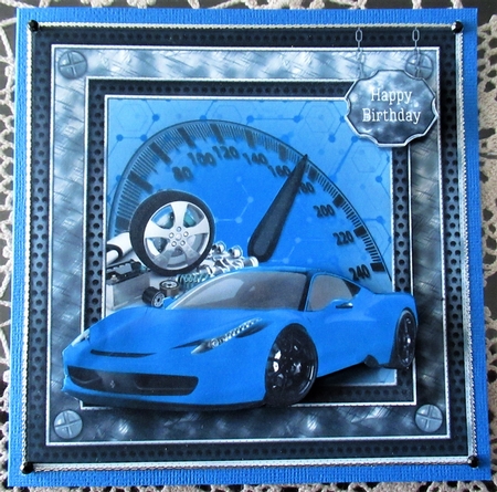 Blue Ferrari Sports Car 8x8 Mini Kit by Wendy De Winter