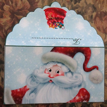 Santas and gift sack gift card money wallet by Wendy De Winter