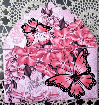Forget me not salmon butterfly gift money wallet by Wendy De Winter
