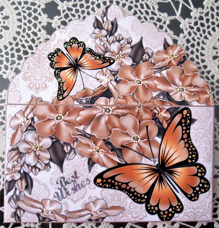 Forget me not orange butterfly gift money wallet by Wendy De Winter