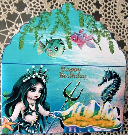 Mermaid queen greens gift money wallet by Wendy De Winter