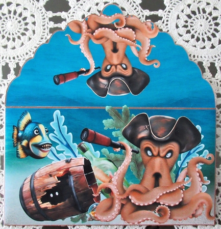Octopus pirate gift money wallet by Wendy De Winter
