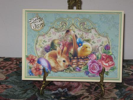 Easter Basket & Roses Card Topper & Decoupage by Wendy De Winter