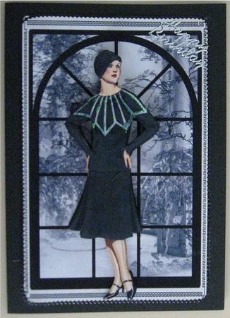 Elegant Lady Card with Window View by Wendy De Winter