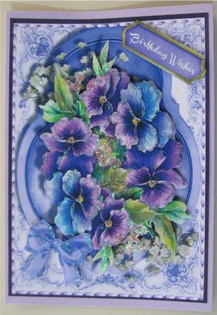 Lovely Lilac Pansy's in a Ornate Frame  by Wendy De Winter