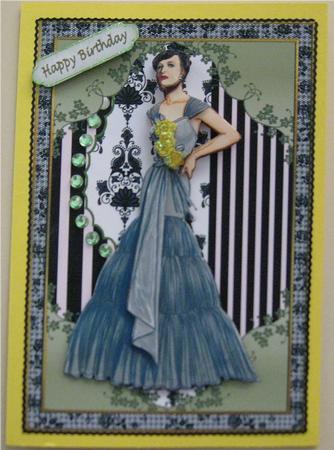 Lady in Black Decoupage Topper 1 by Wendy De Winter