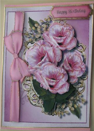 Beautiful Pink Open Roses and Baby's Breath by Wendy De Winter