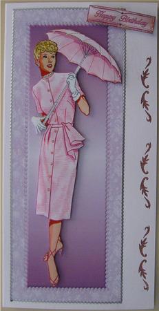 Pink Vintage Lady Large Dl by Wendy De Winter