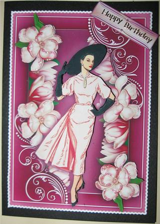 Elegant Lady Amongst the Magnolias Decoupage by Wendy De Winter