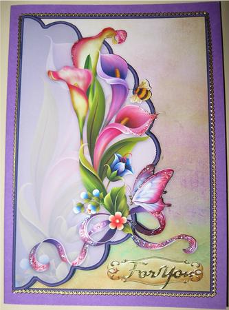 Calla Lilies and Pretty Bugs Envelope Card by Wendy De Winter