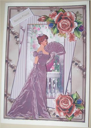 Lady on the Terrace Card with Decoupage by Wendy De Winter