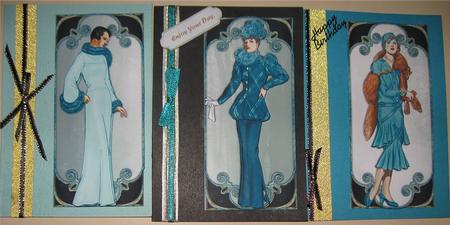 Tantalizing Turquoise Vintage Ladies Panels or Toppers by Wendy De Winter
