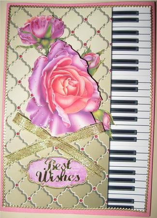 Purple Orange Rose Card Front by Wendy De Winter