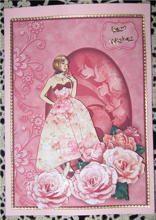 Elegant Lady & Roses in Peachy Pink by Wendy De Winter