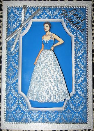 Lady in Blue & Silver Quick Card by Wendy De Winter