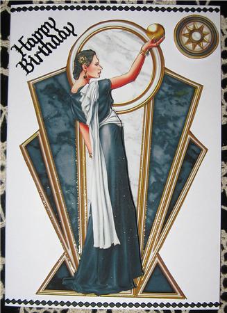 Pandore Art Deco Shaped Panels (black) by Wendy De Winter