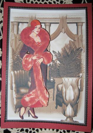 Lady in the Drawing Room Card with Decoupage by Wendy De Winter