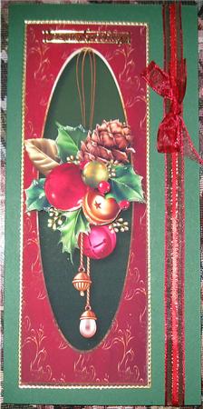 Christmas Baubles & Holly Large Dl by Wendy De Winter