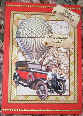 Vintage Balloon & Car Decoupage by Wendy De Winter