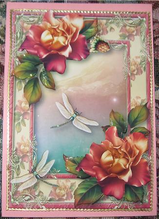 Sunset Roses & Dragonflies by Wendy De Winter