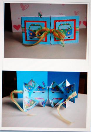 Exploding Card, Camper Vans by Wendy Foden
