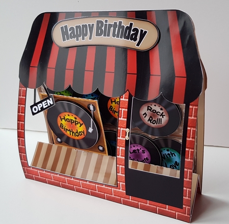3D Rock N Roll Window Pop Up Card Decoupage N Envelope by Wendy Ford