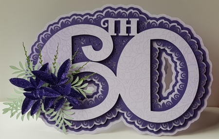 3D Number Scalloped 60th & Box by Wendy Ford
