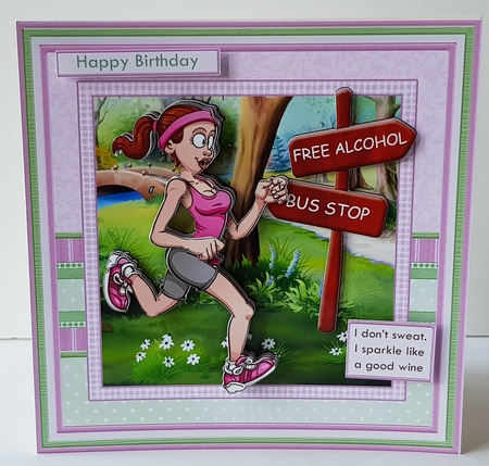 Jogging Humour 8x8 Decoupage Mini Kit by Wendy Ford