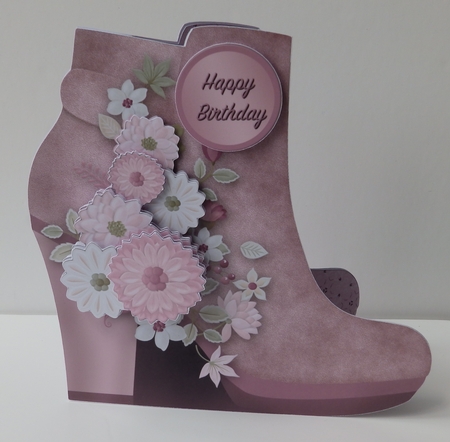 Pink Suede Boot Card Mini Kit by Wendy Ford