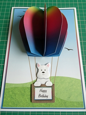 Westie in 3D Balloon A5 Card Kit by Wendy Howroyd