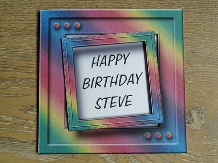 Rainbow Fabric Square Fathers Day or Any Occasion Card Kit by Wendy Howroyd