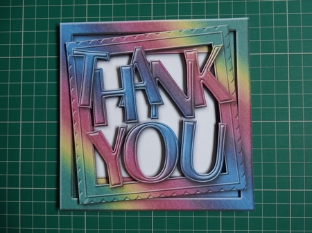 Rainbow Fabric Framed Thank You Card Kit by Wendy Howroyd
